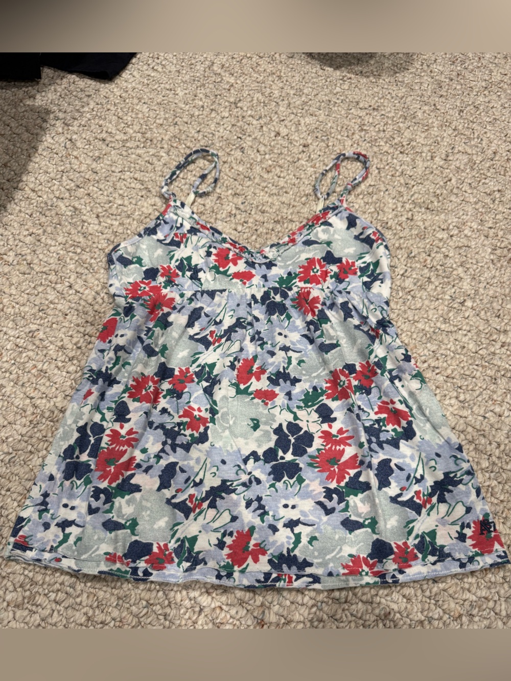 Aeropostale Floral Tank Top in Red, Navy & Green